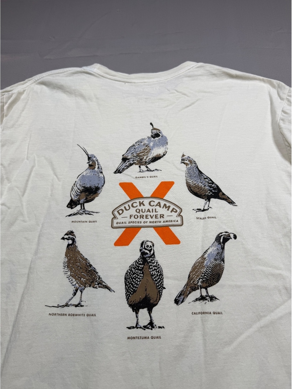 Duck Camp white quail graphic T-shirt